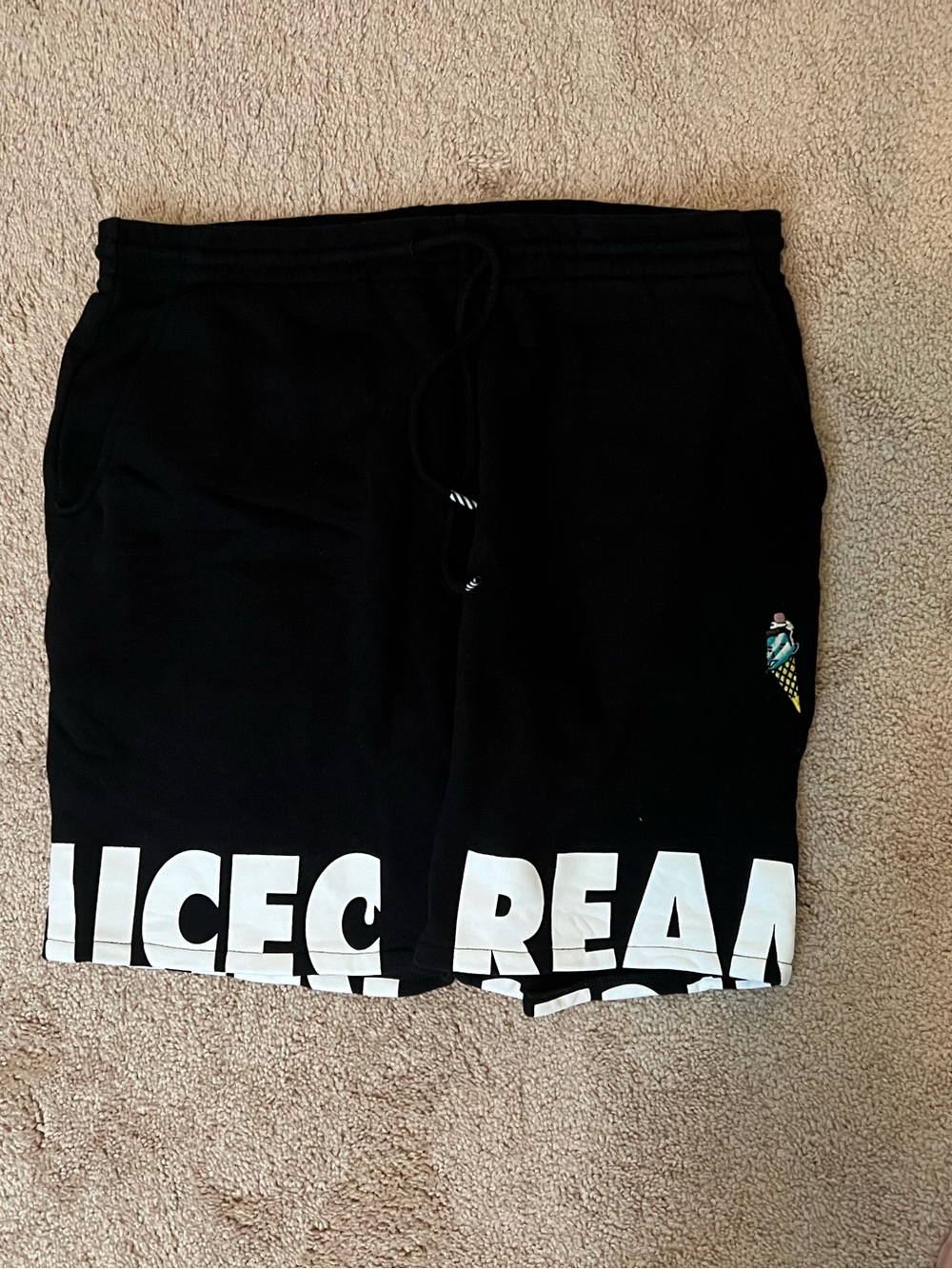 Icecream Black Athletic Shorts with White Logo